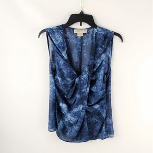 Michael Kors Blue Tank with Knotted Front PM